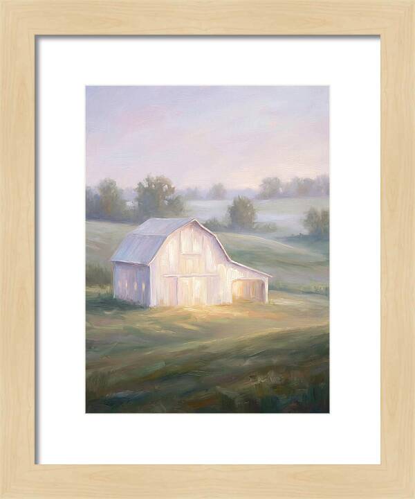 White Barn At Dusk