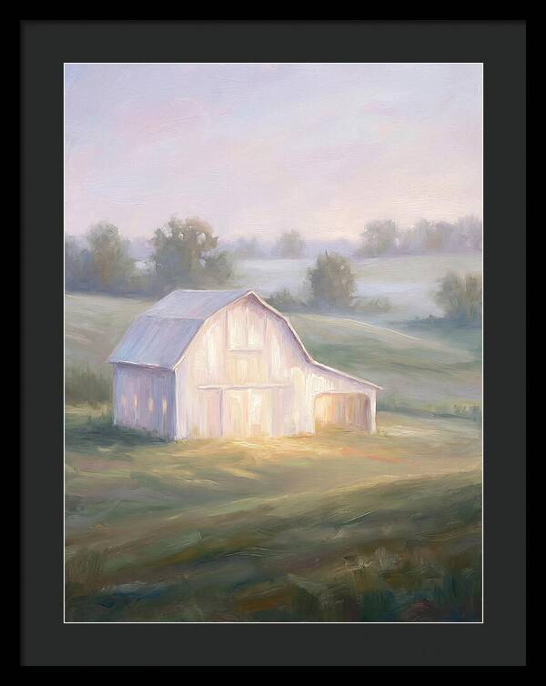 White Barn At Dusk