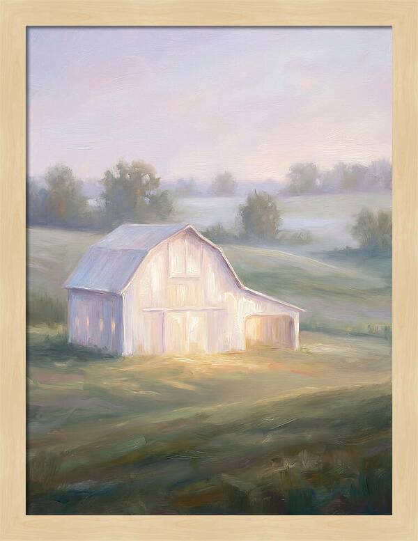White Barn At Dusk