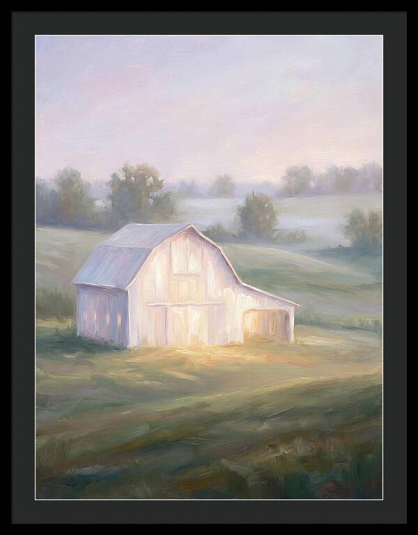 White Barn At Dusk