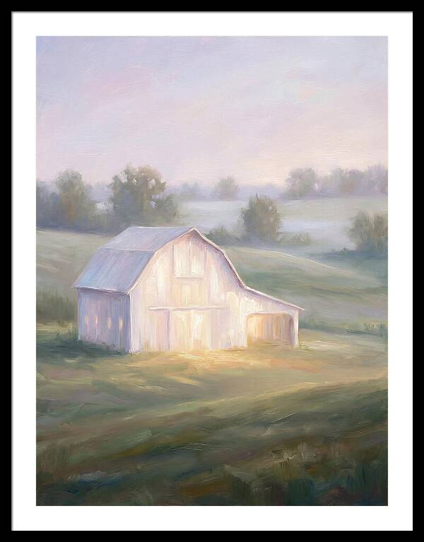 White Barn At Dusk