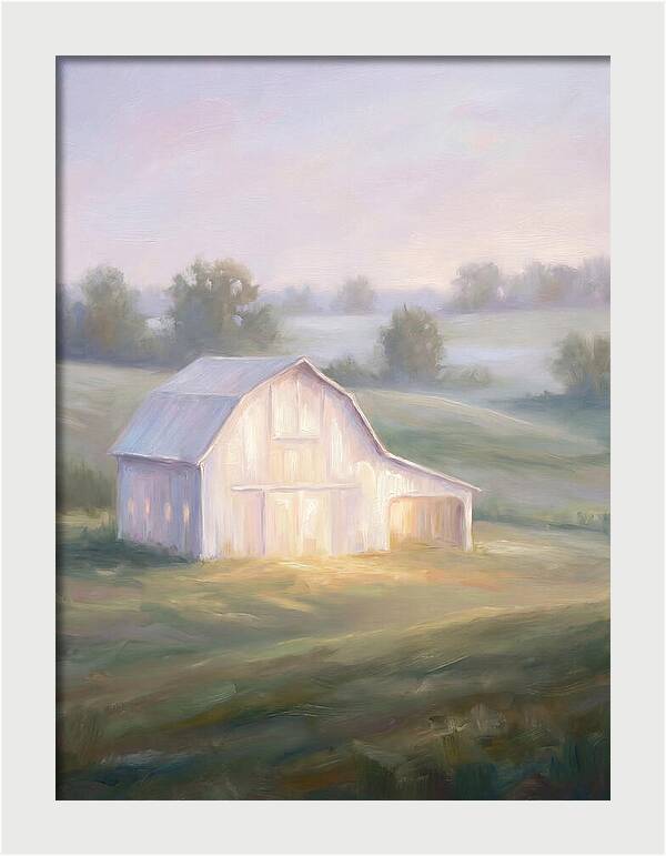 White Barn At Dusk