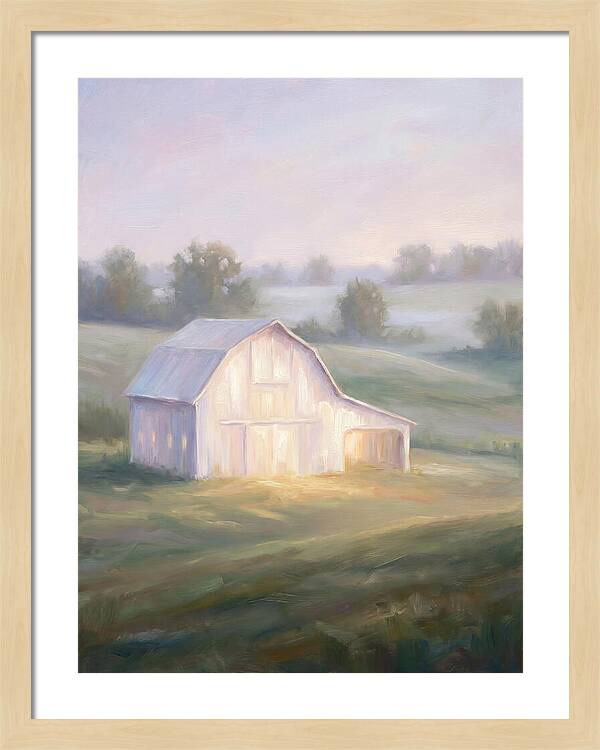 White Barn At Dusk