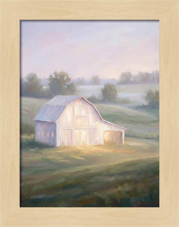 White Barn At Dusk