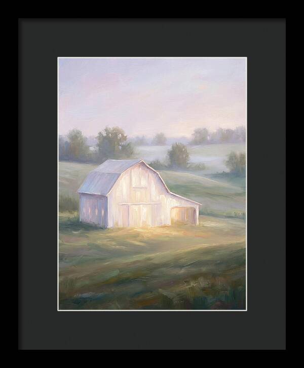White Barn At Dusk