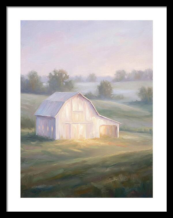 White Barn At Dusk