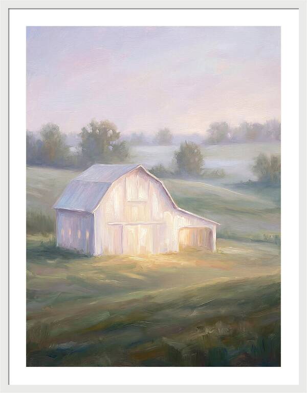 White Barn At Dusk