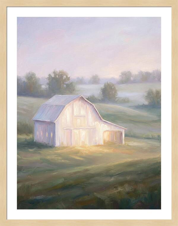 White Barn At Dusk