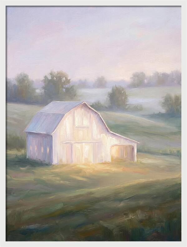 White Barn At Dusk