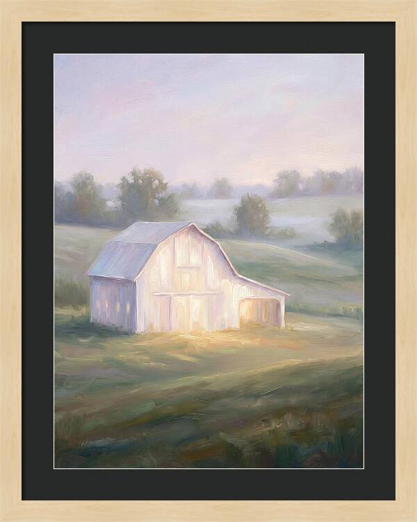 White Barn At Dusk