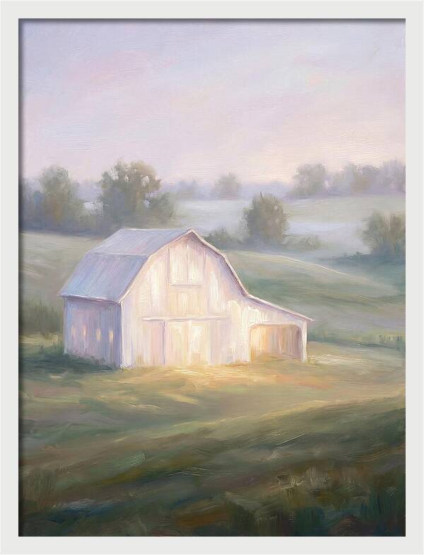 White Barn At Dusk