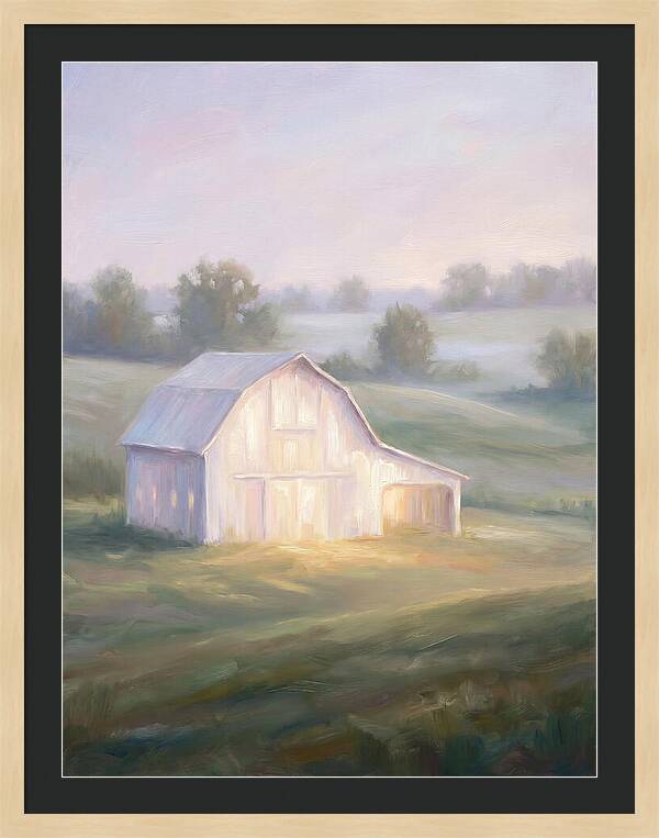 White Barn At Dusk