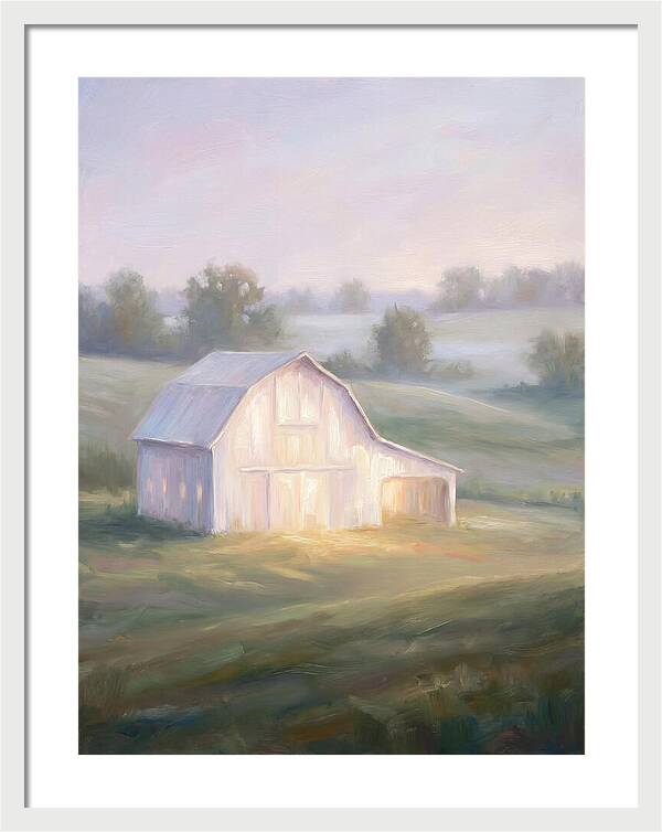 White Barn At Dusk