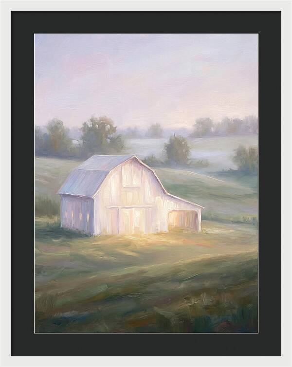 White Barn At Dusk