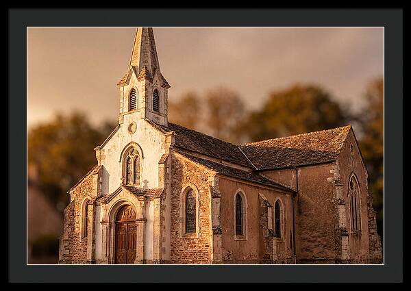 White Church With Tall Steeple