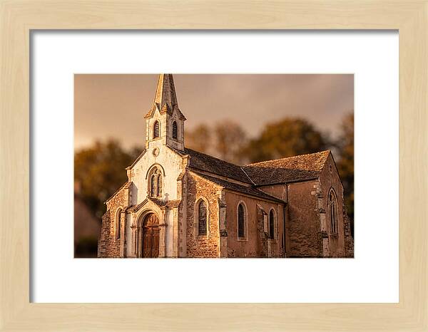 White Church With Tall Steeple