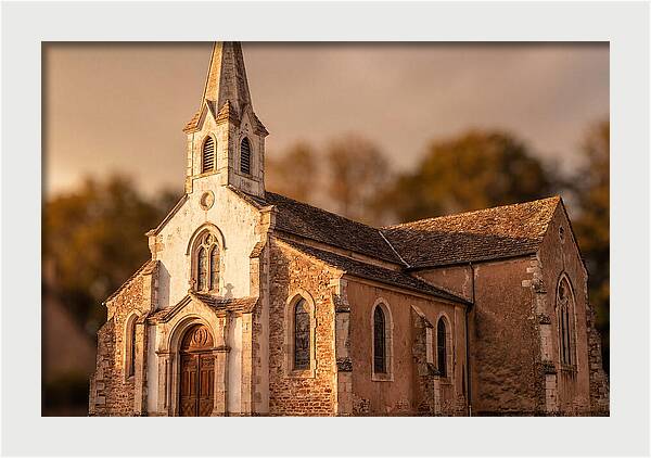 White Church With Tall Steeple