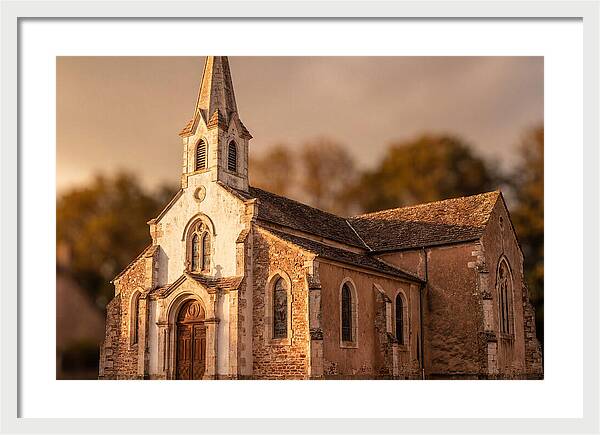 White Church With Tall Steeple