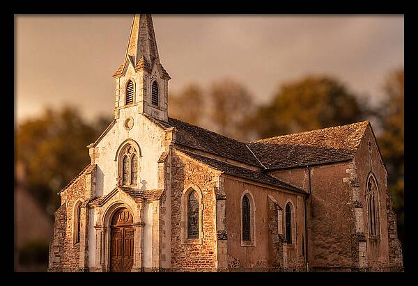 White Church With Tall Steeple