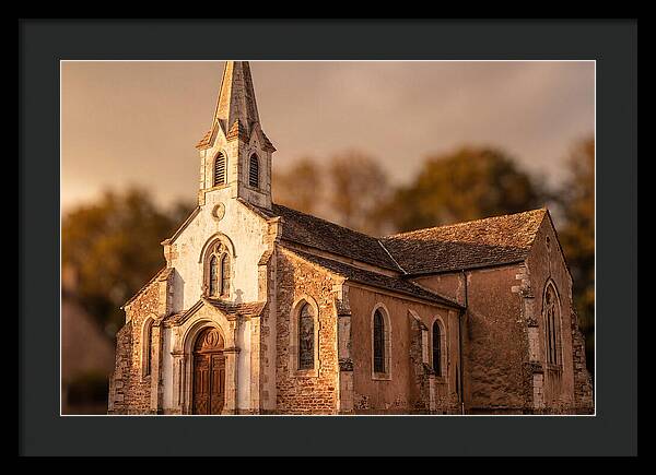 White Church With Tall Steeple