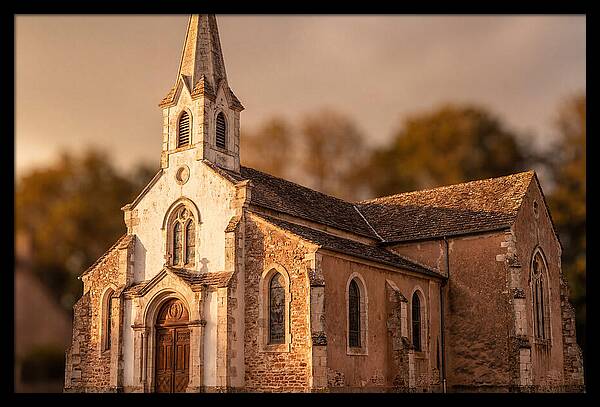 White Church With Tall Steeple