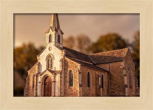 White Church With Tall Steeple