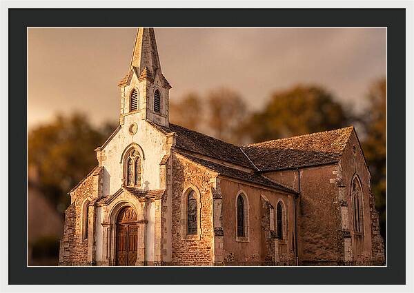 White Church With Tall Steeple