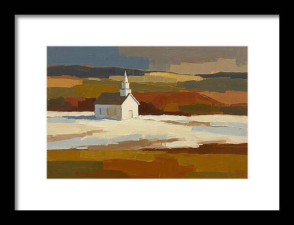 White Country Church Under Clouds