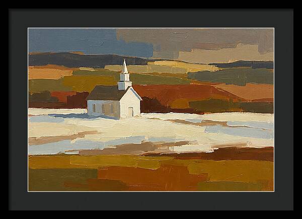White Country Church Under Clouds