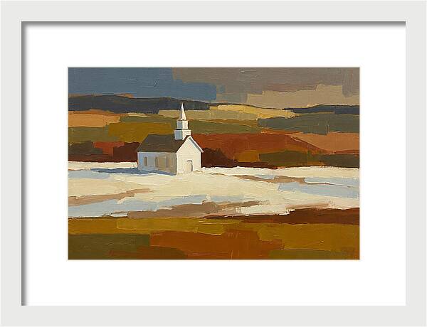 White Country Church Under Clouds