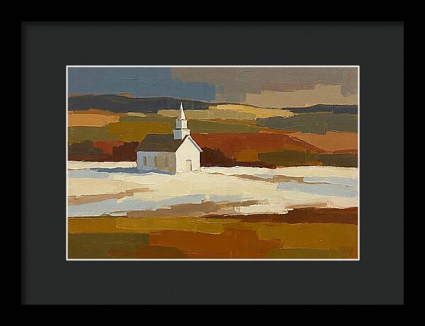 White Country Church Under Clouds