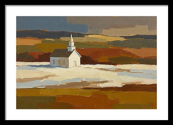 White Country Church Under Clouds