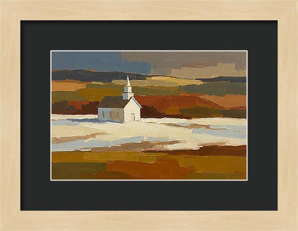 White Country Church Under Clouds