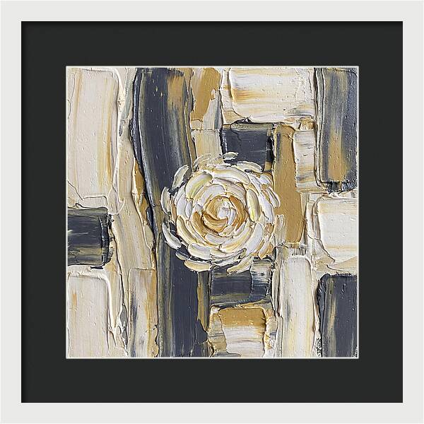 White Daisy In Palette Knife Style