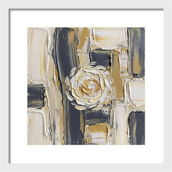 White Daisy In Palette Knife Style