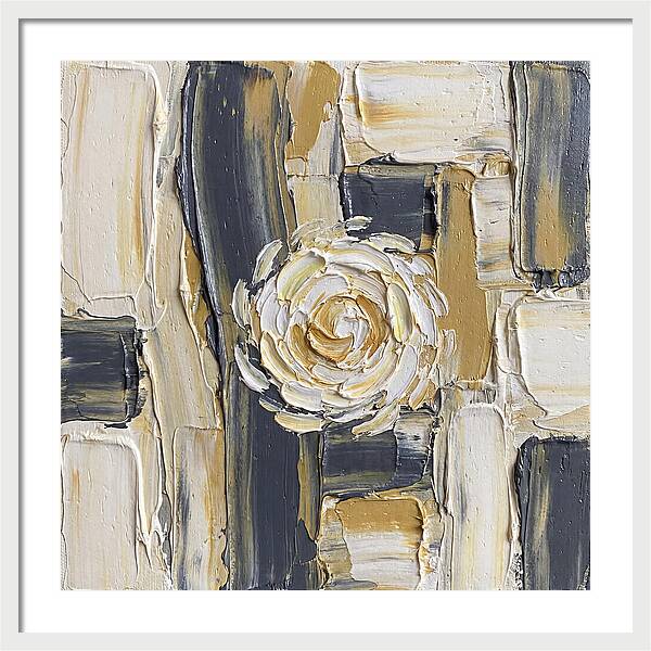 White Daisy In Palette Knife Style