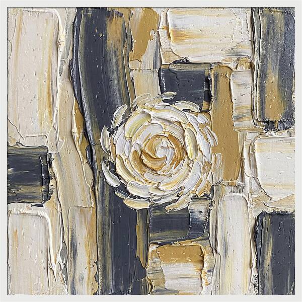 White Daisy In Palette Knife Style