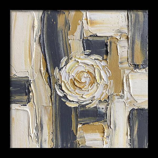 White Daisy In Palette Knife Style