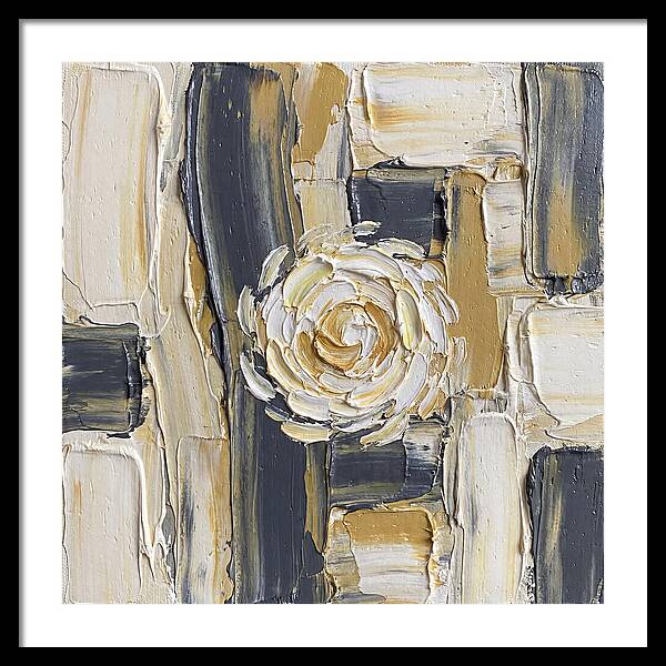 White Daisy In Palette Knife Style