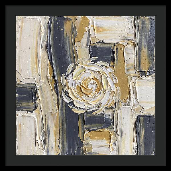 White Daisy In Palette Knife Style