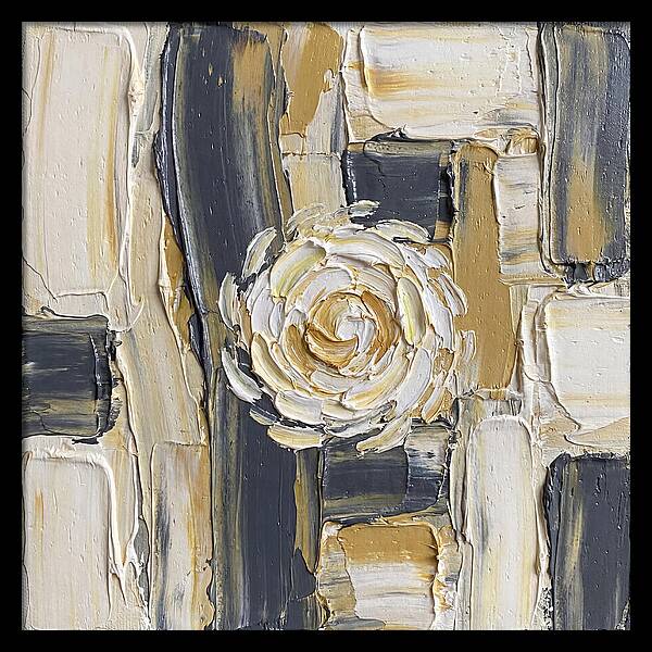 White Daisy In Palette Knife Style