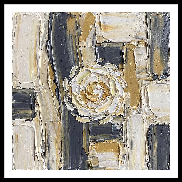 White Daisy In Palette Knife Style
