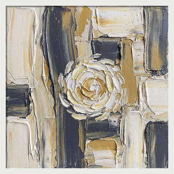 White Daisy In Palette Knife Style