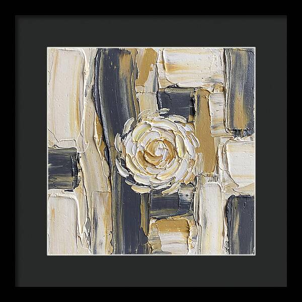 White Daisy In Palette Knife Style