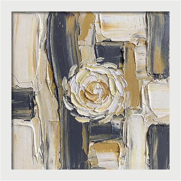 White Daisy In Palette Knife Style