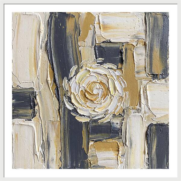 White Daisy In Palette Knife Style