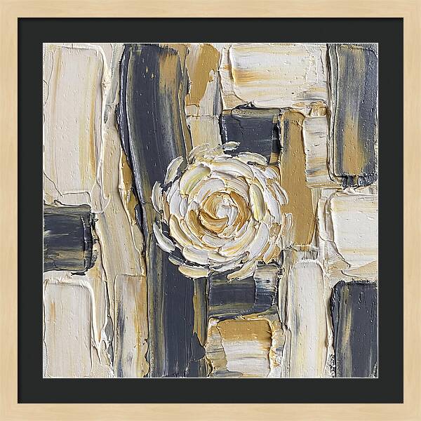 White Daisy In Palette Knife Style
