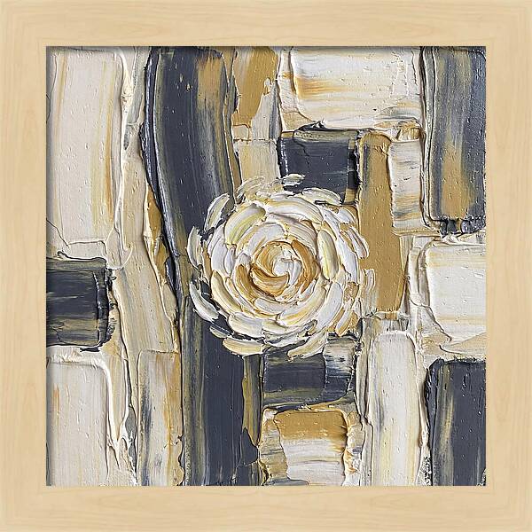 White Daisy In Palette Knife Style