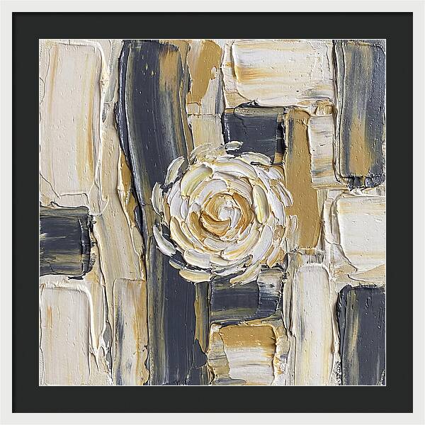White Daisy In Palette Knife Style