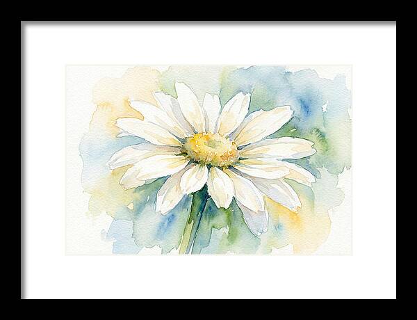 White Daisy Watercolor Bloom